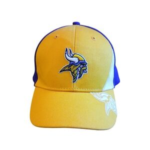 NFL Team Apparel Minnesota Vikings Kids Hat Purple Gold Adjustable Baseball Cap